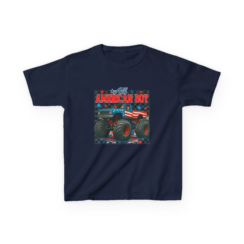 Kids Monster Truck Tee — American Boy Flag Design