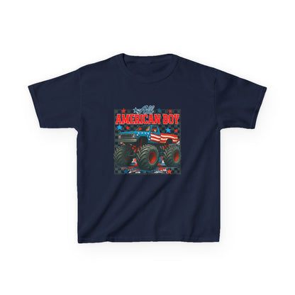 Kids Monster Truck Tee — American Boy Flag Design
