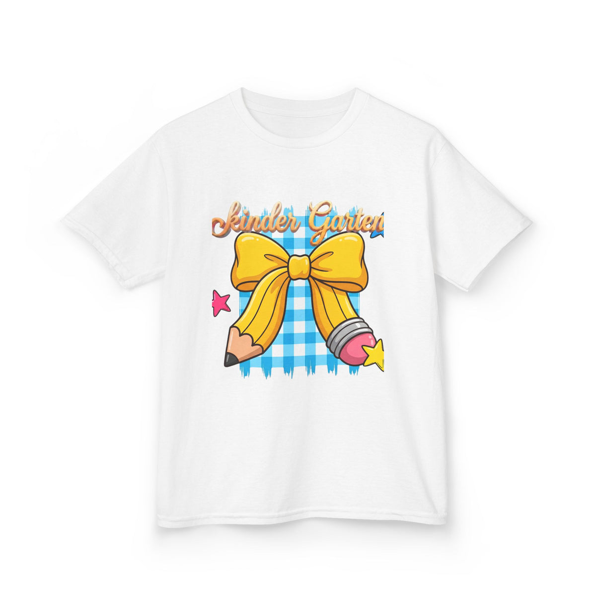 Girls Back-to-School Bow Kids Tee – Personalized Name School Pencil Design