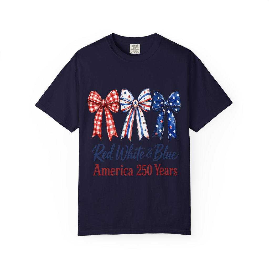 Patriotic Bows 'Red White & Blue - America 250 Years' T-Shirt