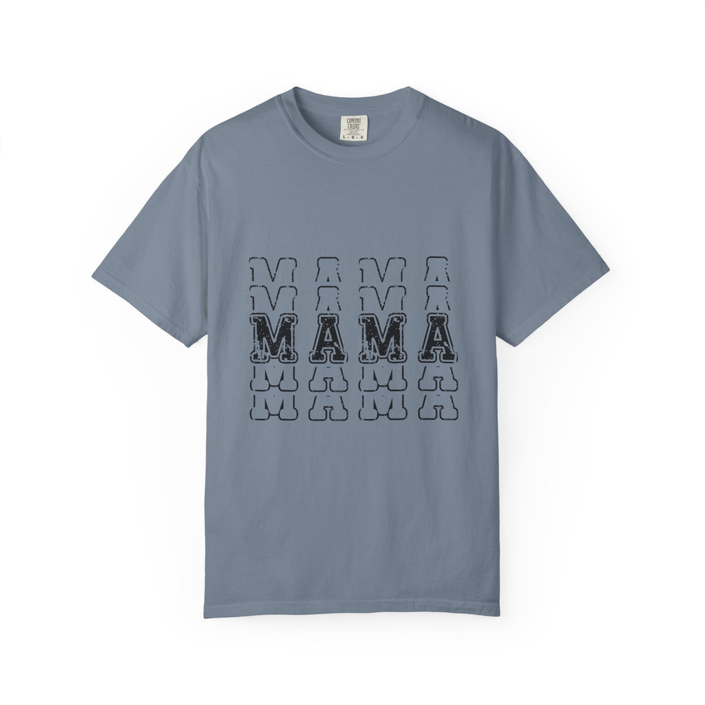 Mama Repeat Graphic T-Shirt — Vintage Outline "MAMA" Mom Tee