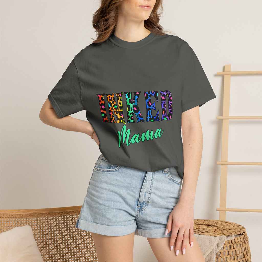 Inked Mama T-Shirt — Colorful Tattoo Script Tee for Moms