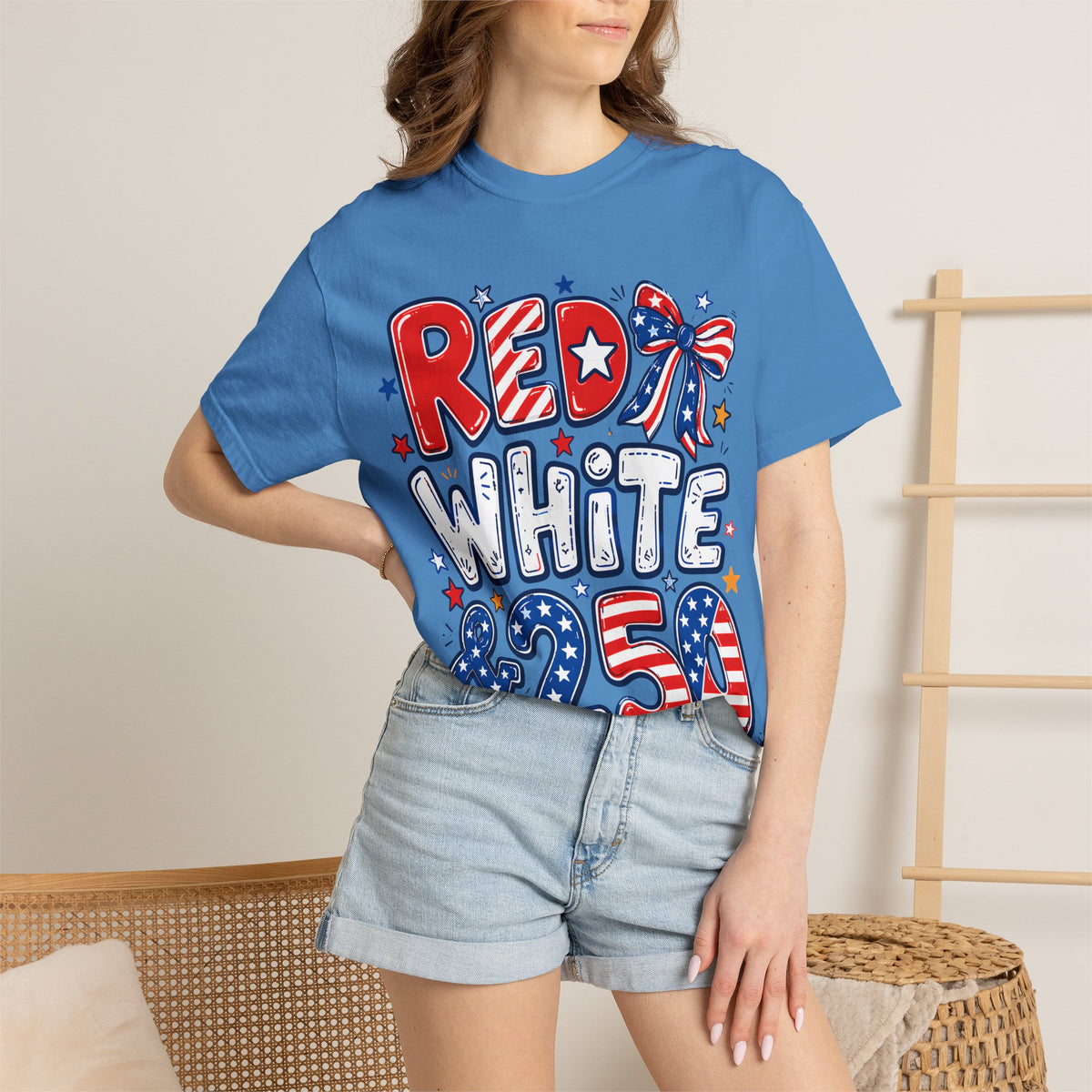 Red White & 250 Patriotic T-Shirt — 4th of July Celebration Tee
