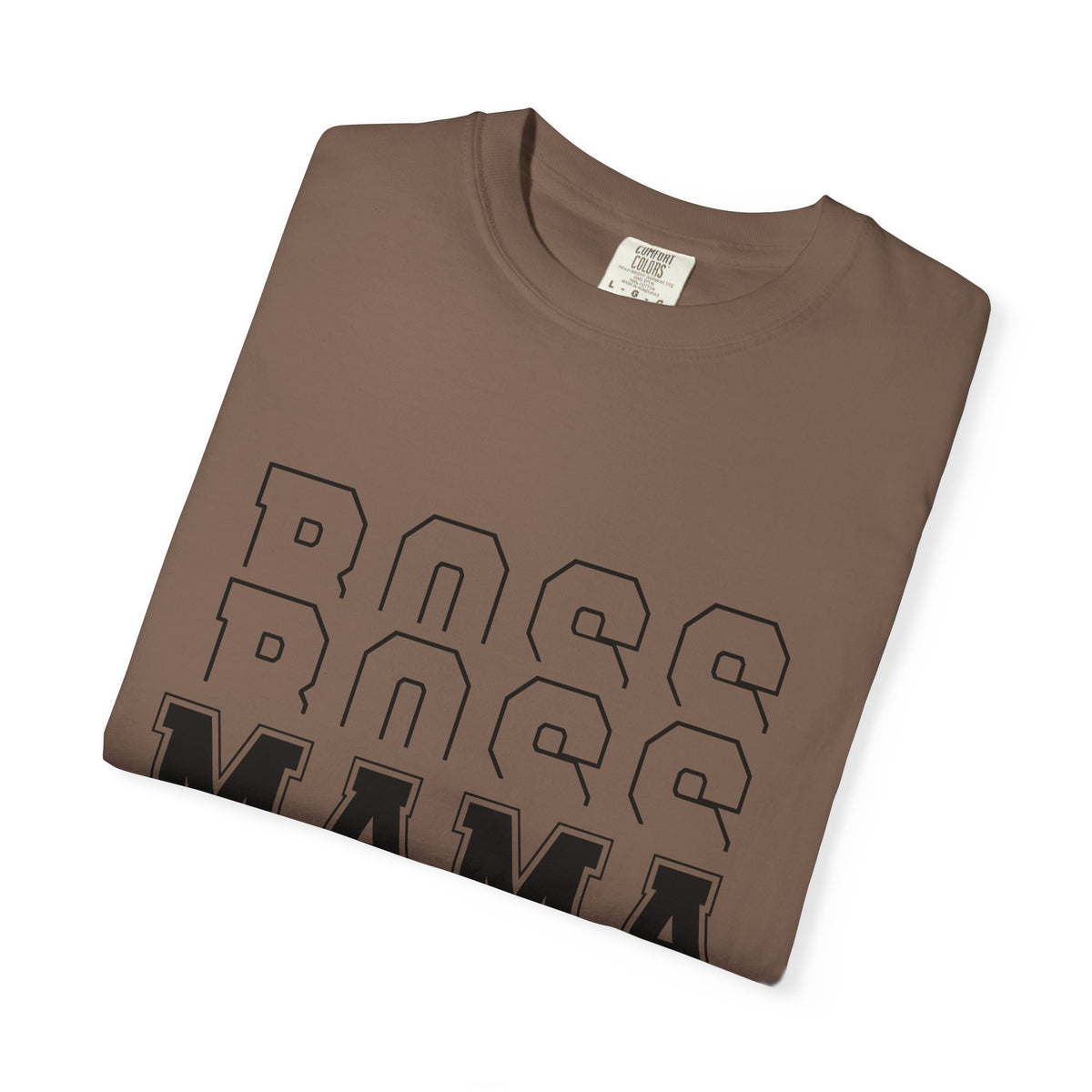 Mama Boss T-Shirt — 'MAMA' Layered Text Graphic Tee for Moms