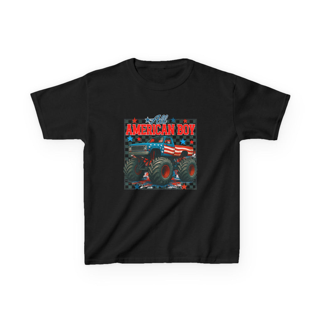 Kids Monster Truck Tee — American Boy Flag Design