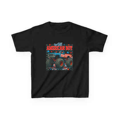 Kids Monster Truck Tee — American Boy Flag Design