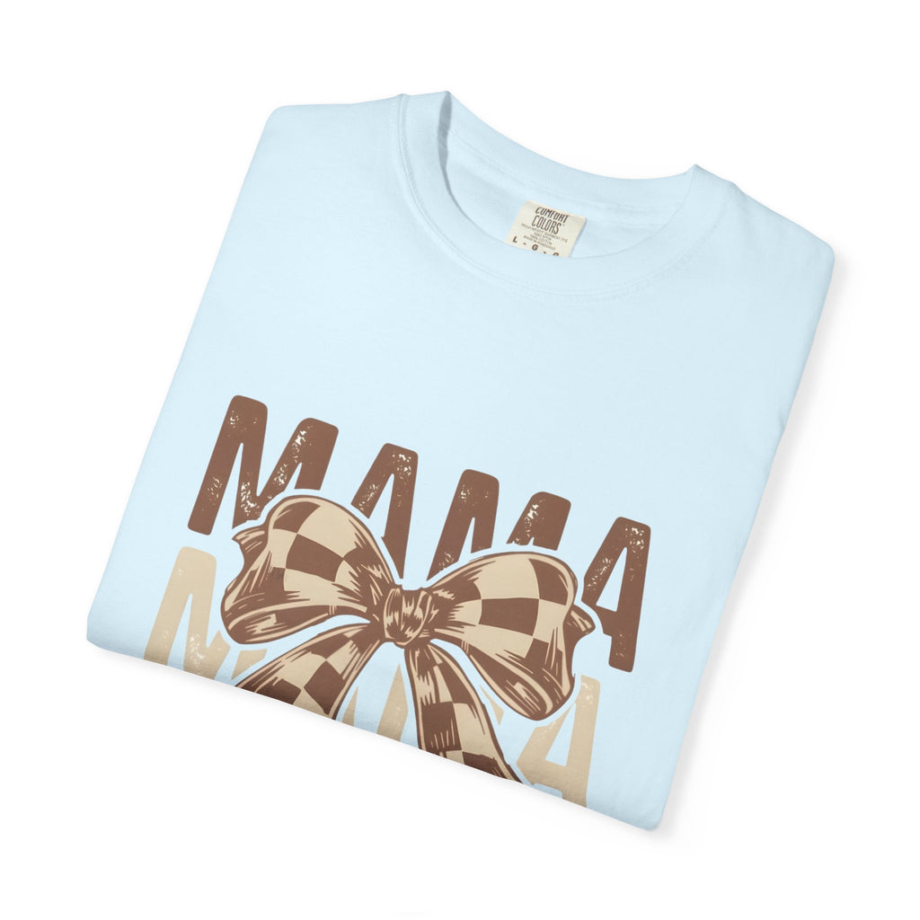 Mama Bow T-Shirt — Buffalo Check Ribbon Mom Shirt