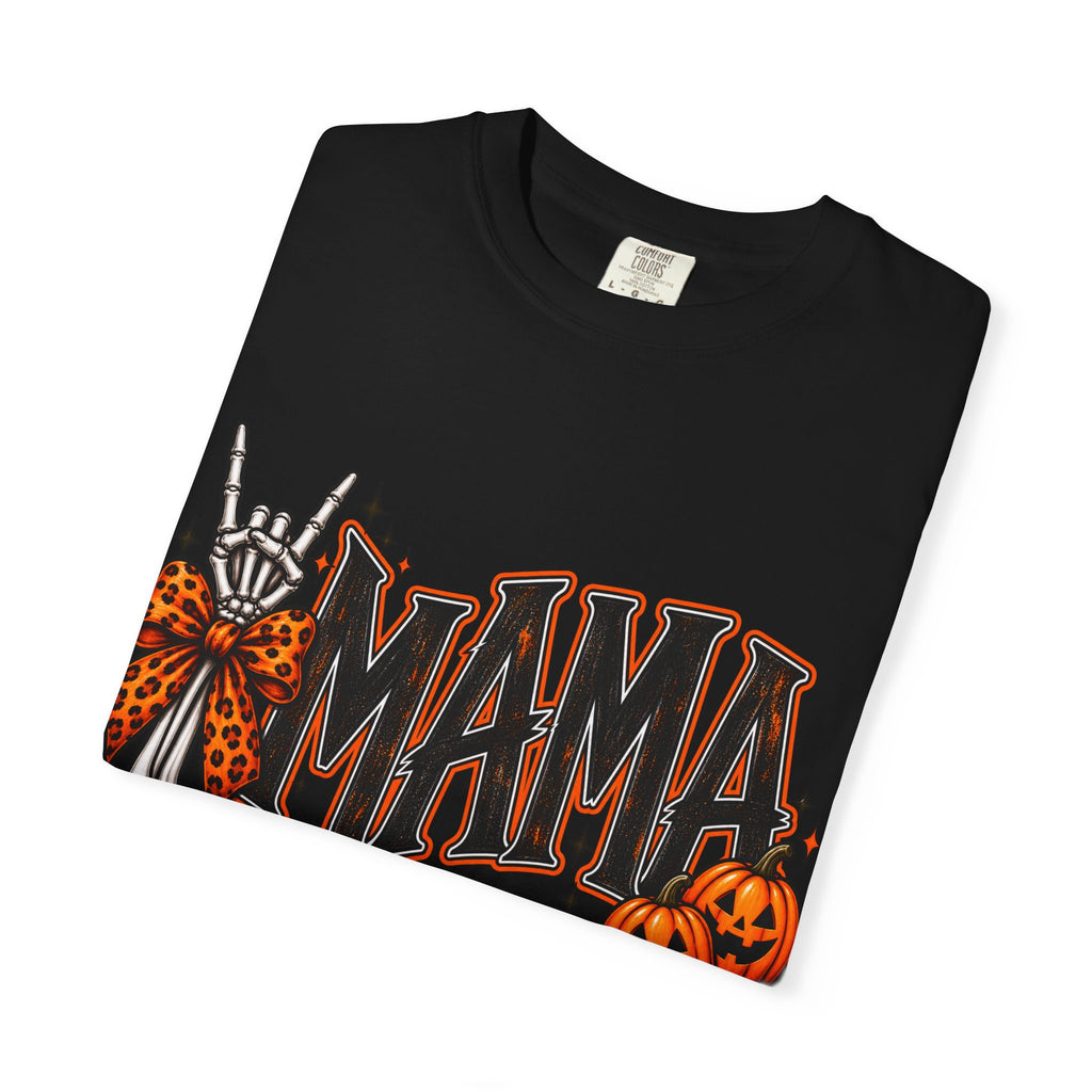 Halloween Mama T-Shirt — Spooky Pumpkin & Bow Graphic