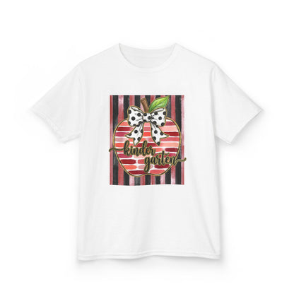Kids Tee — "Kinder Garten" Apple Design (Back-to-School, Teacher Appreciation)