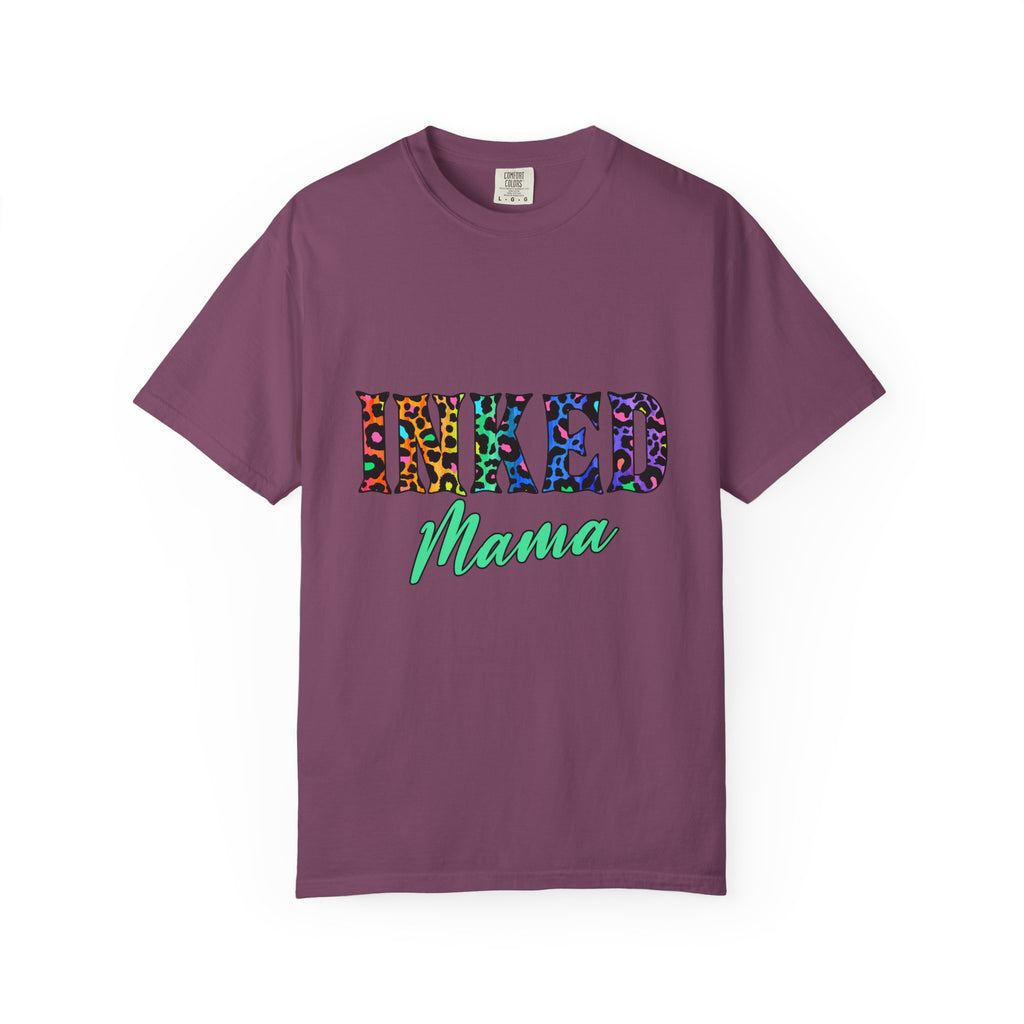 Inked Mama T-Shirt — Colorful Tattoo Script Tee for Moms