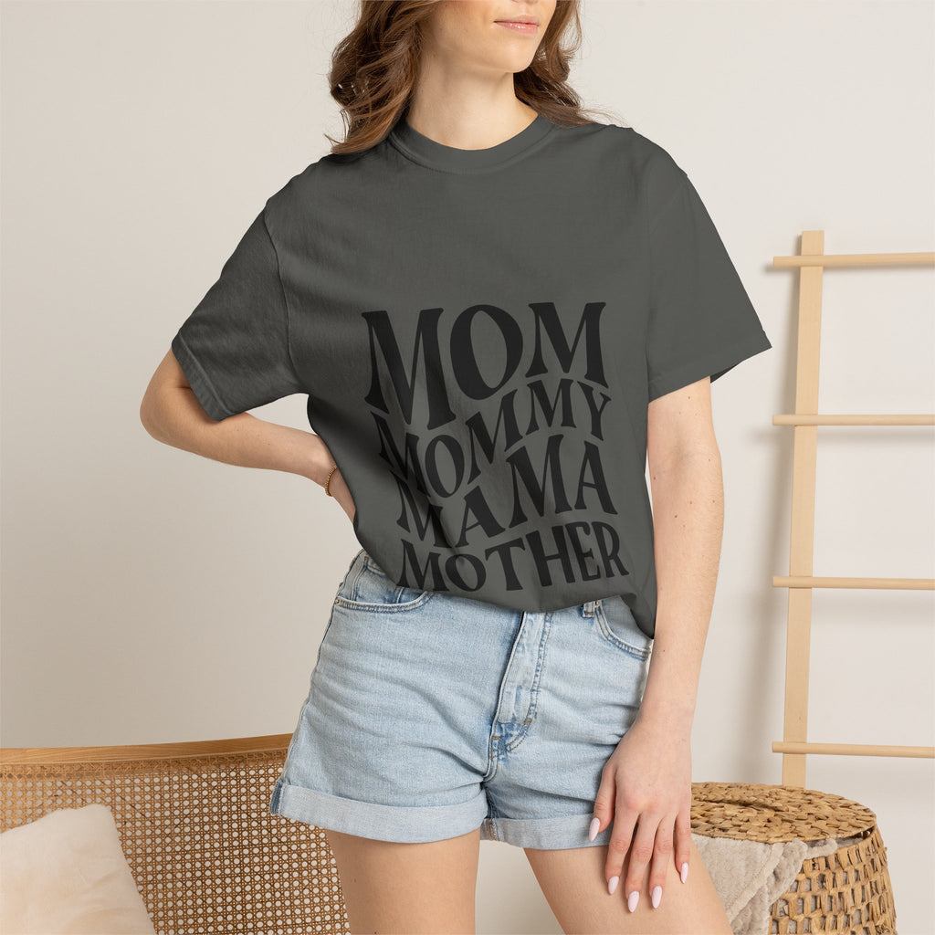 Mom Mommy Mama Mother T-Shirt — Feminine Typography Tee for Mother's Day & Everyday