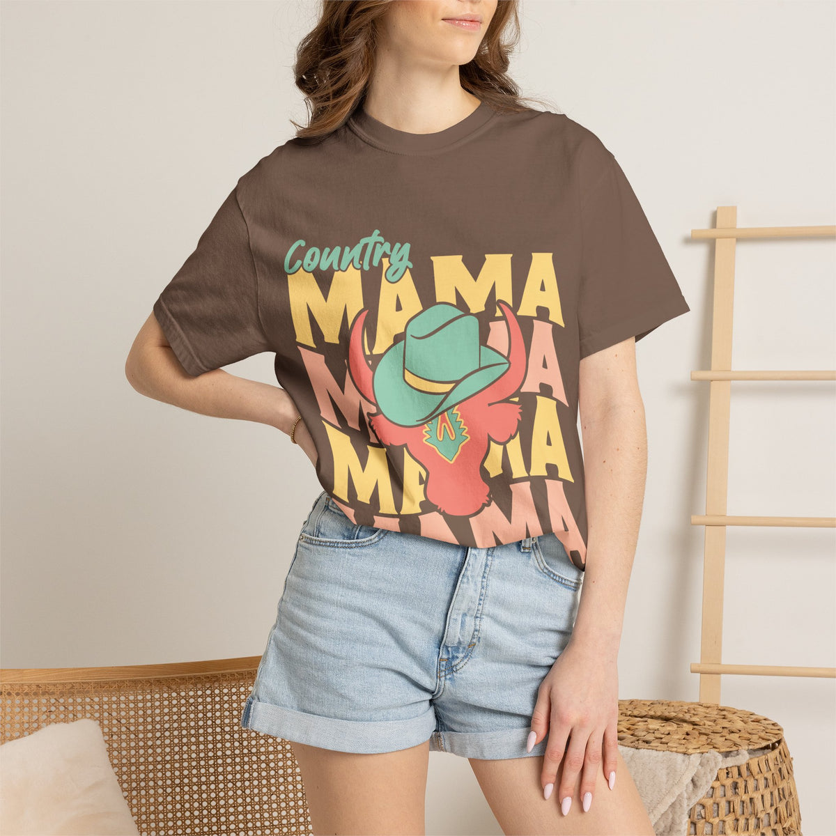 Country Mama T-Shirt — Retro Cowboy Hat Graphic Tee for Moms