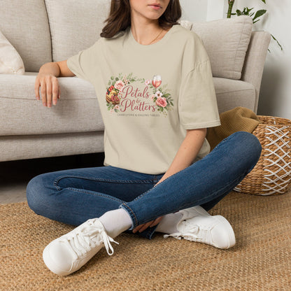 Petals & Platters Floral Wine T-Shirt — Garden Brunch Shirt for Entertaining