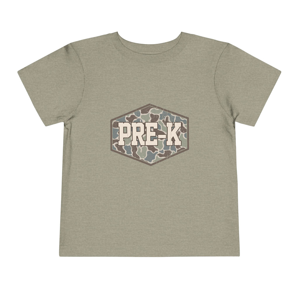 Pre-K Camo Toddler Tee — Preschool First Day Shirt