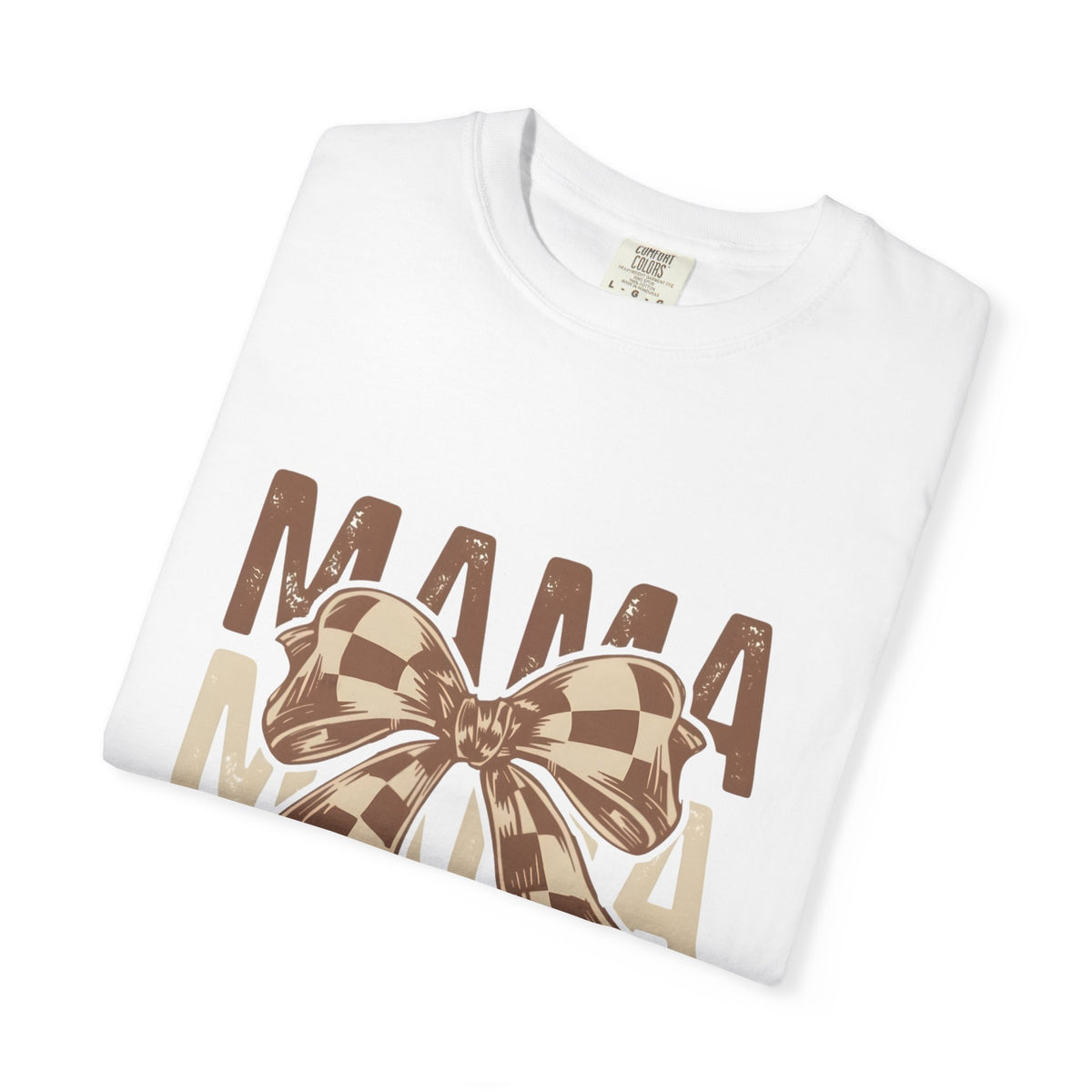 Mama Bow T-Shirt — Buffalo Check Ribbon Mom Shirt