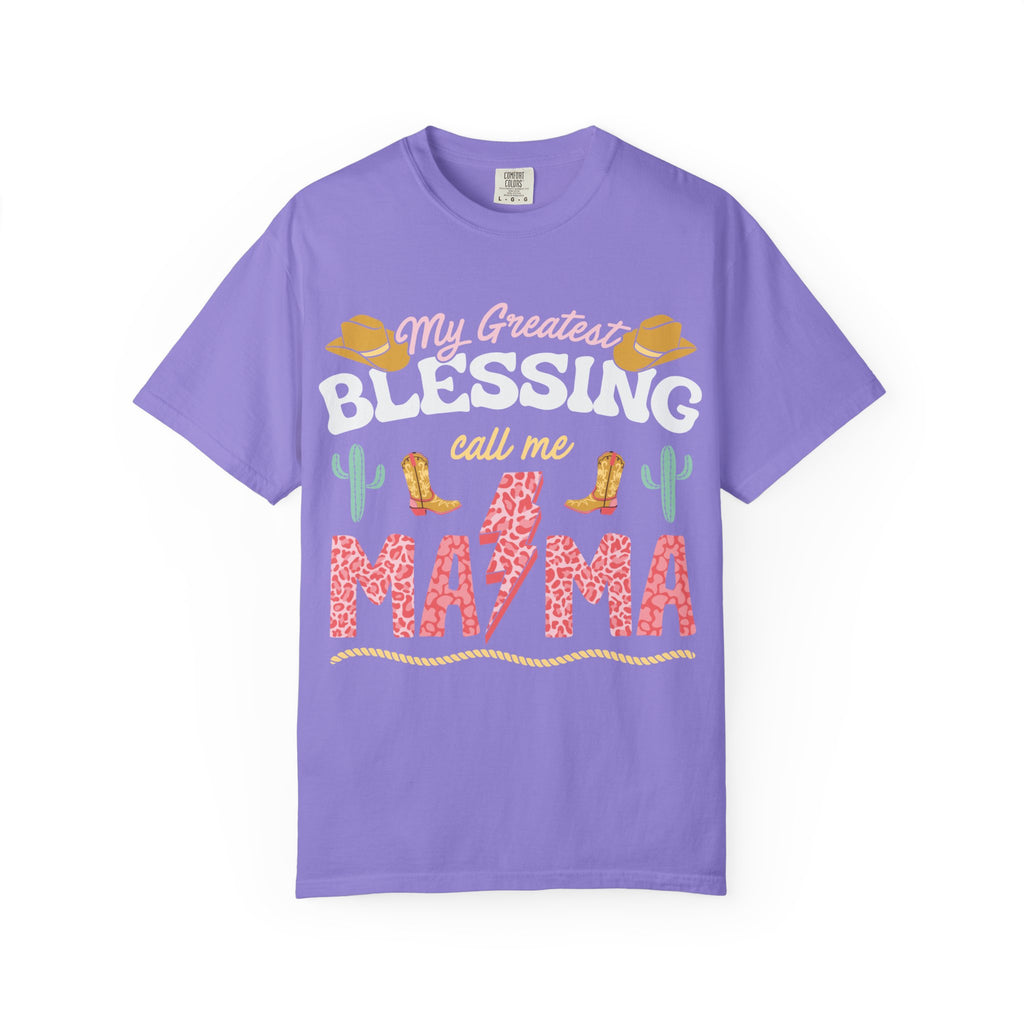 Mama T-Shirt – “My Greatest Blessing Call Me Mama” Western Cactus Graphic Tee