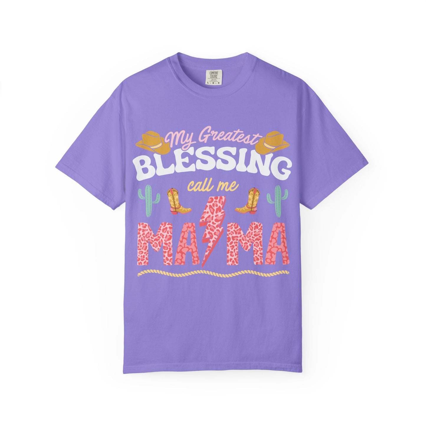 Mama T-Shirt – “My Greatest Blessing Call Me Mama” Western Cactus Graphic Tee