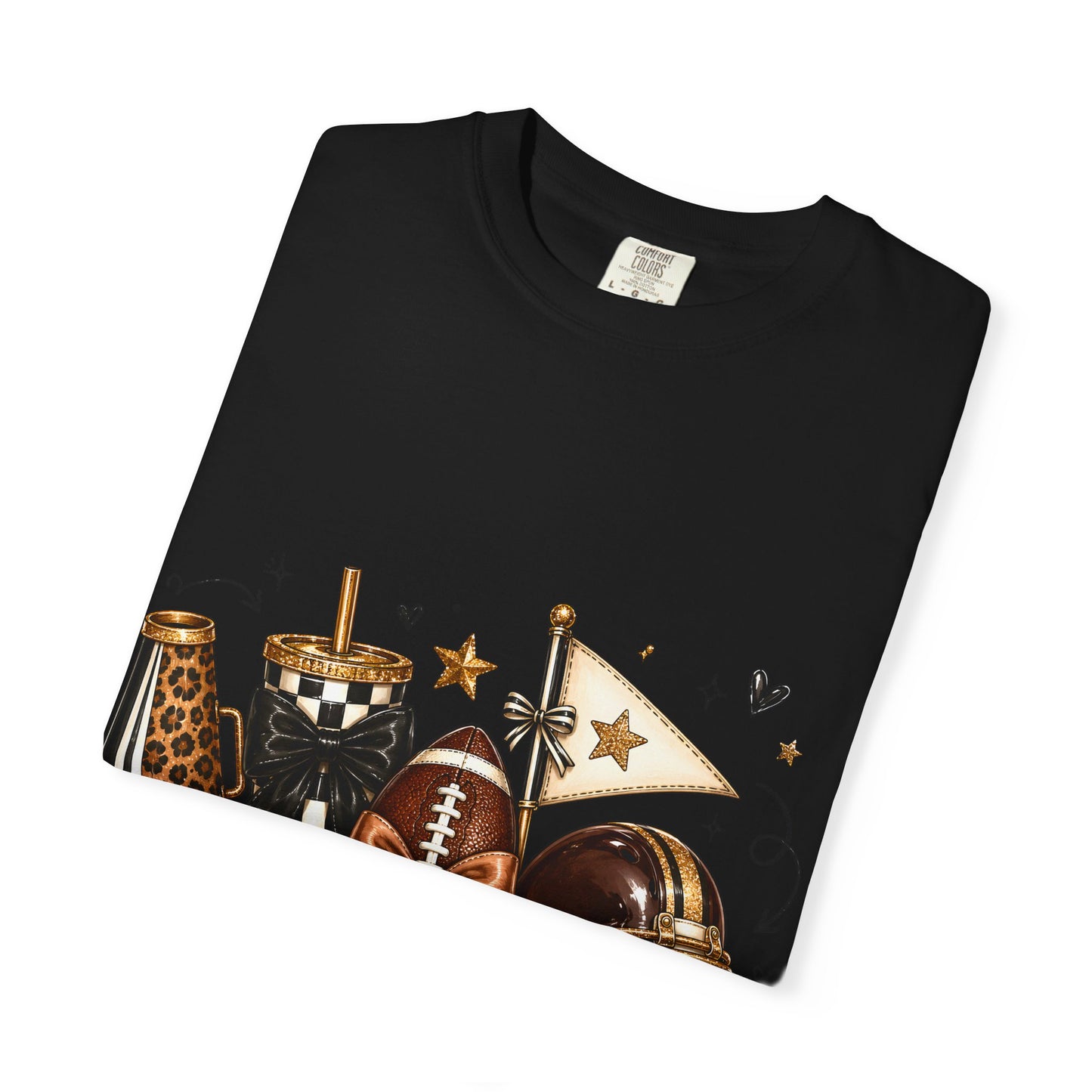 Football Fandom Graphic Tee — Helmet, Cleats & Tailgate Icons