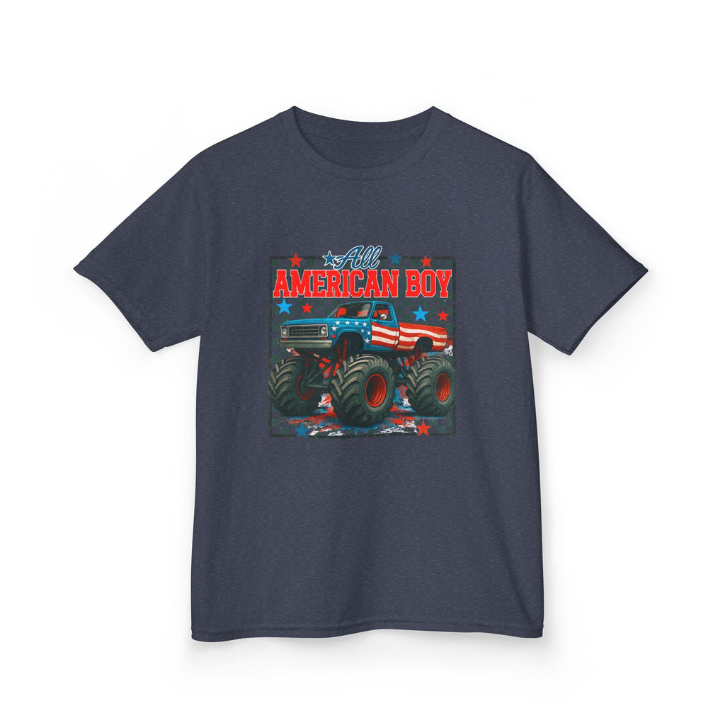 Kids Monster Truck Tee — American Boy Flag Design