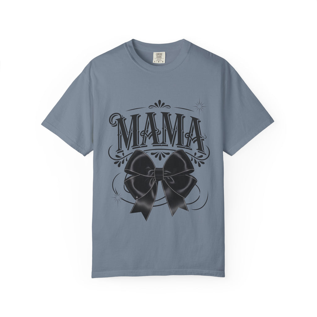Mama Bow T-Shirt — Vintage Script Graphic Tee for Moms