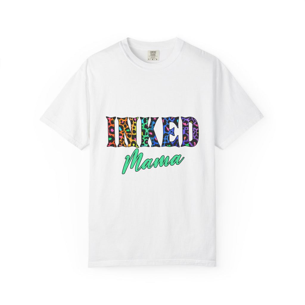 Inked Mama T-Shirt — Colorful Tattoo Script Tee for Moms