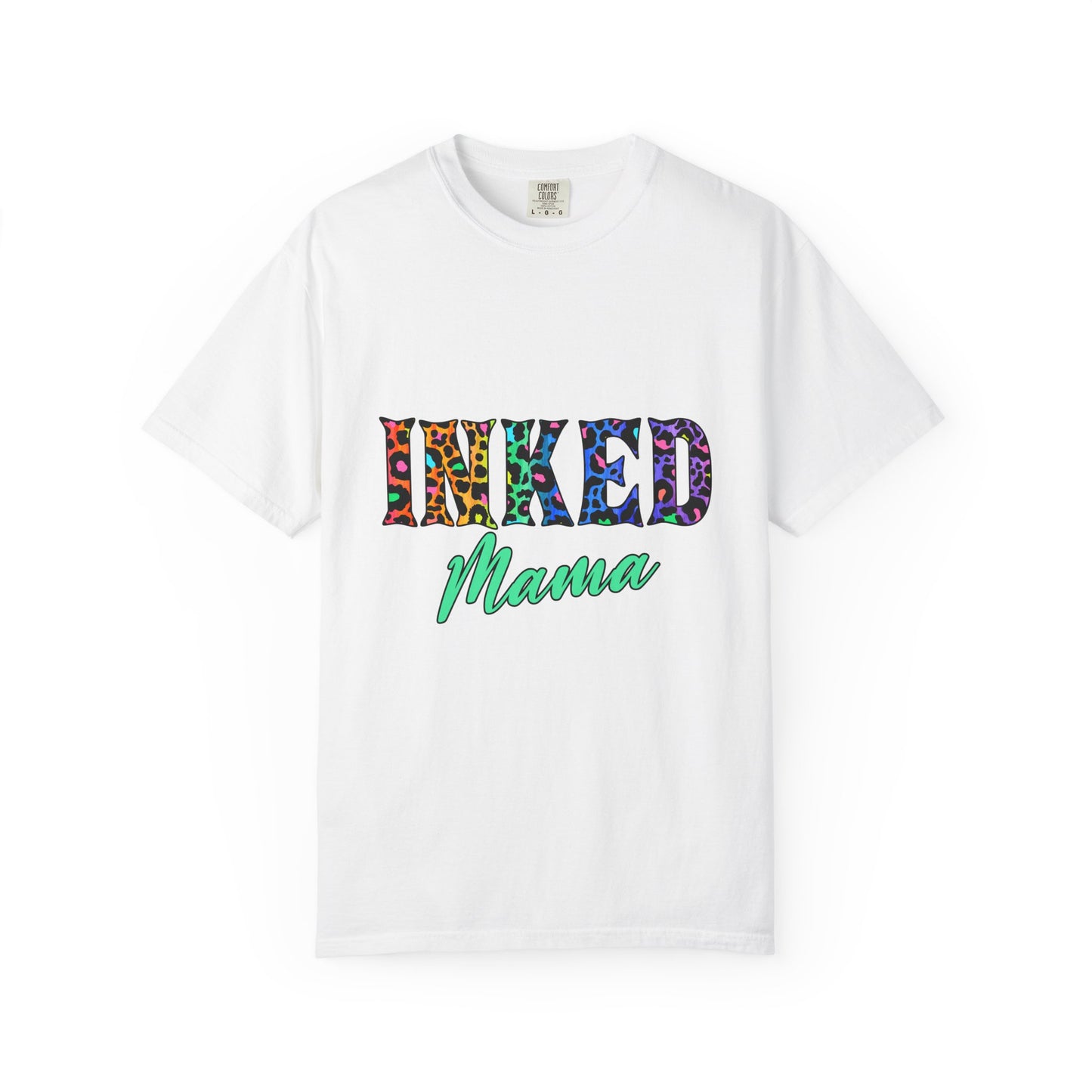 Inked Mama T-Shirt — Colorful Tattoo Script Tee for Moms