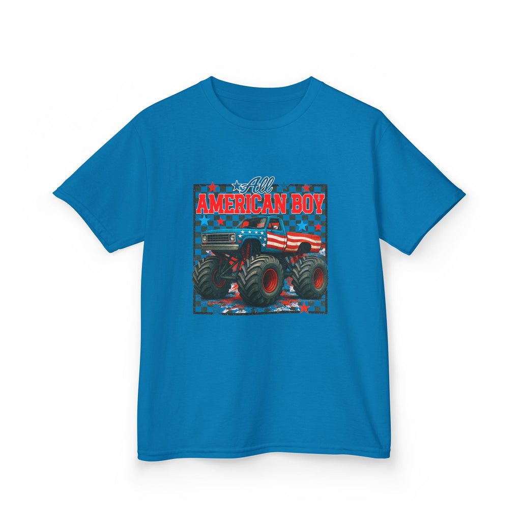 Kids Monster Truck Tee — American Boy Flag Design