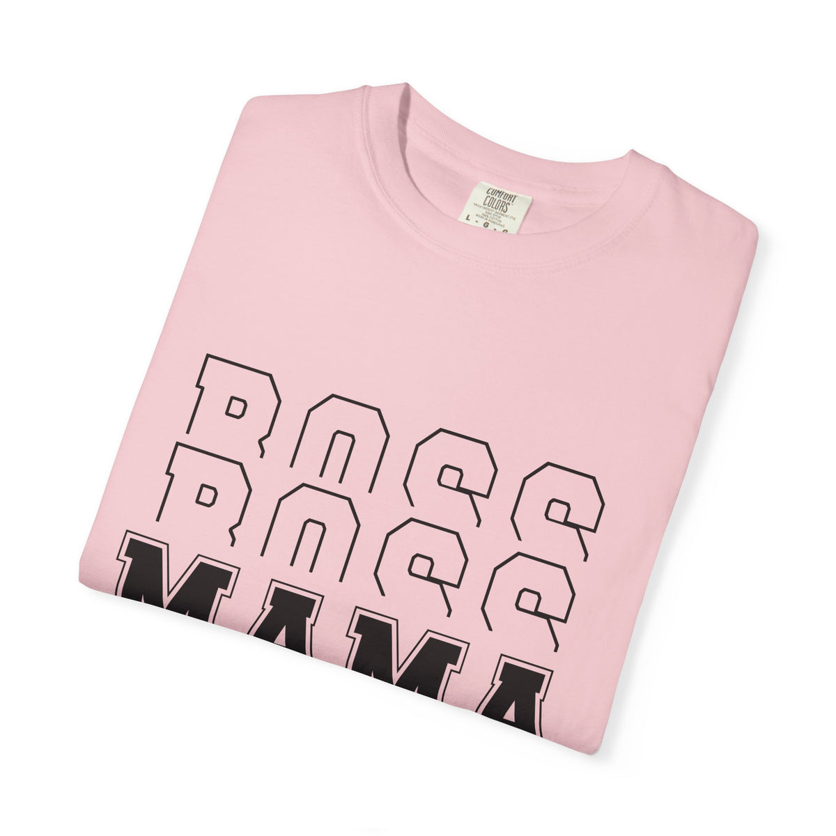 Mama Boss T-Shirt — 'MAMA' Layered Text Graphic Tee for Moms