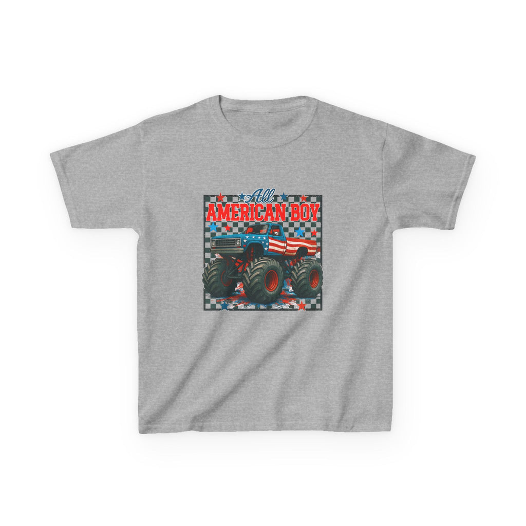 Kids Monster Truck Tee — American Boy Flag Design