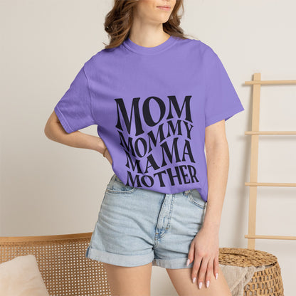 Mom Mommy Mama Mother T-Shirt — Feminine Typography Tee for Mother's Day & Everyday