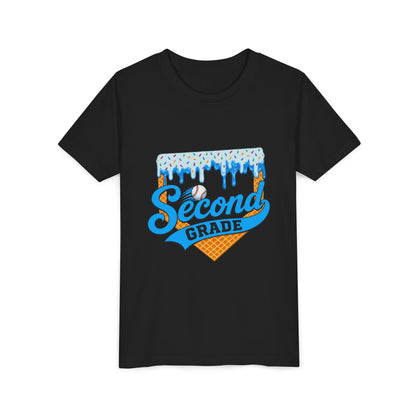 Second Grade Ice Cream Cone Youth Tee — Cute Back-to-School Shirt for Kids