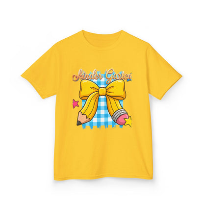 Girls Back-to-School Bow Kids Tee – Personalized Name School Pencil Design