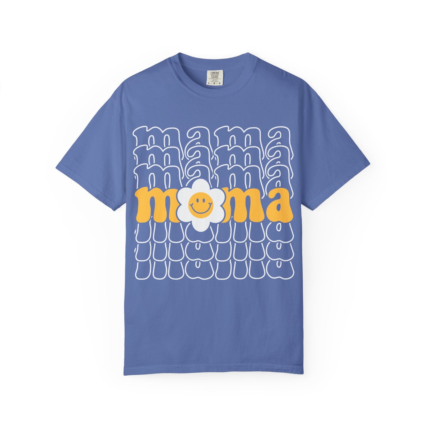 Mama Floral Retro T-Shirt — Sunny Yellow Vintage Mom Tee