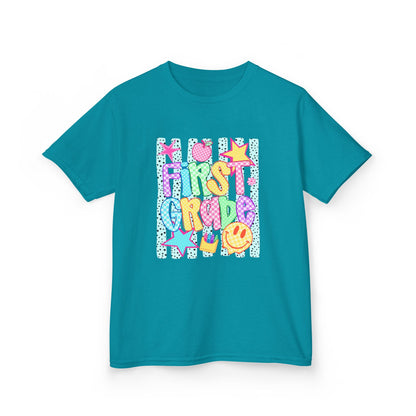 First Grade Kids T‑Shirt — Colorful Back-to-School Design