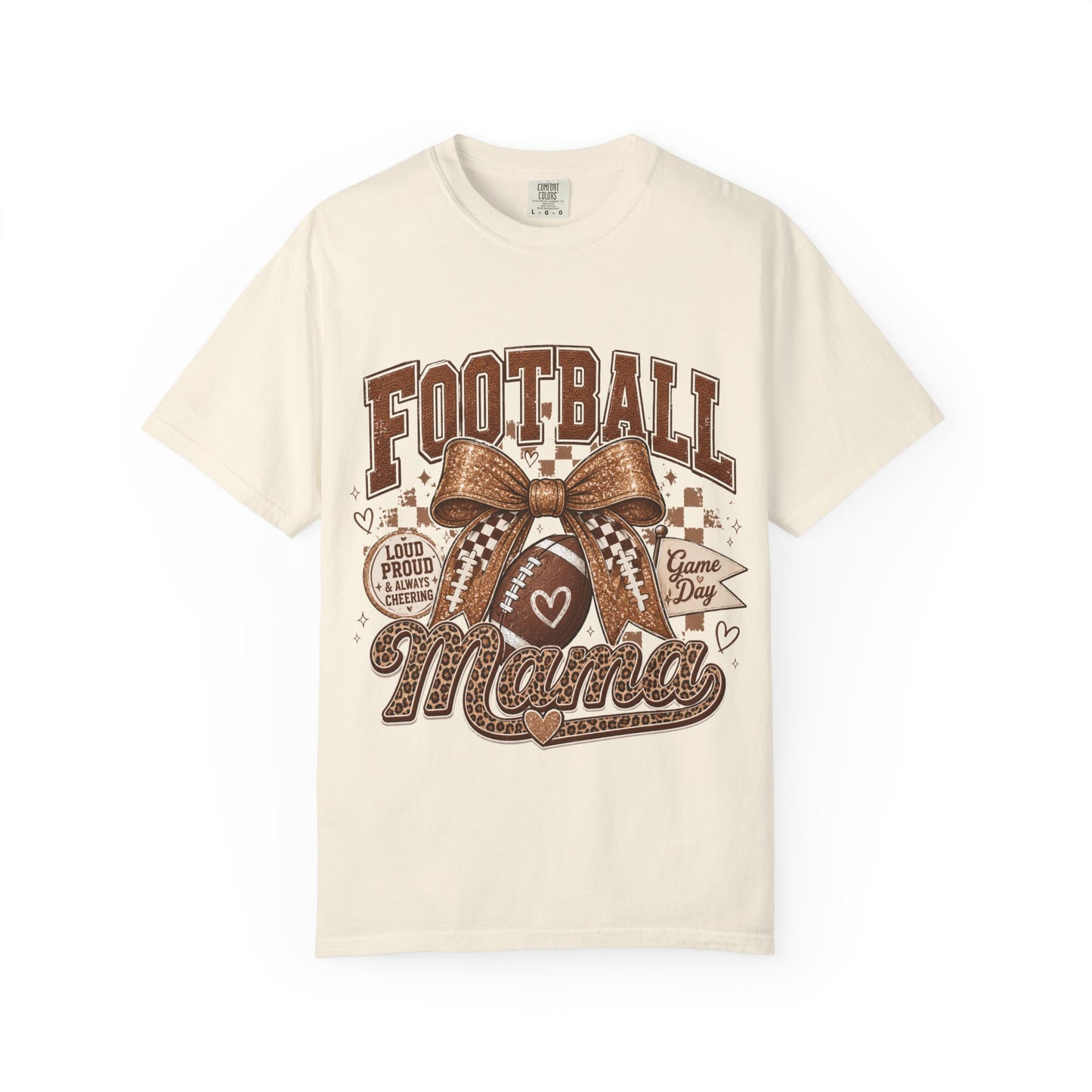 Football Mama T-Shirt — Game Day Mom Shirt with Bow & Football Design