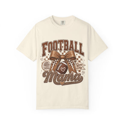 Football Mama T-Shirt — Game Day Mom Shirt with Bow & Football Design