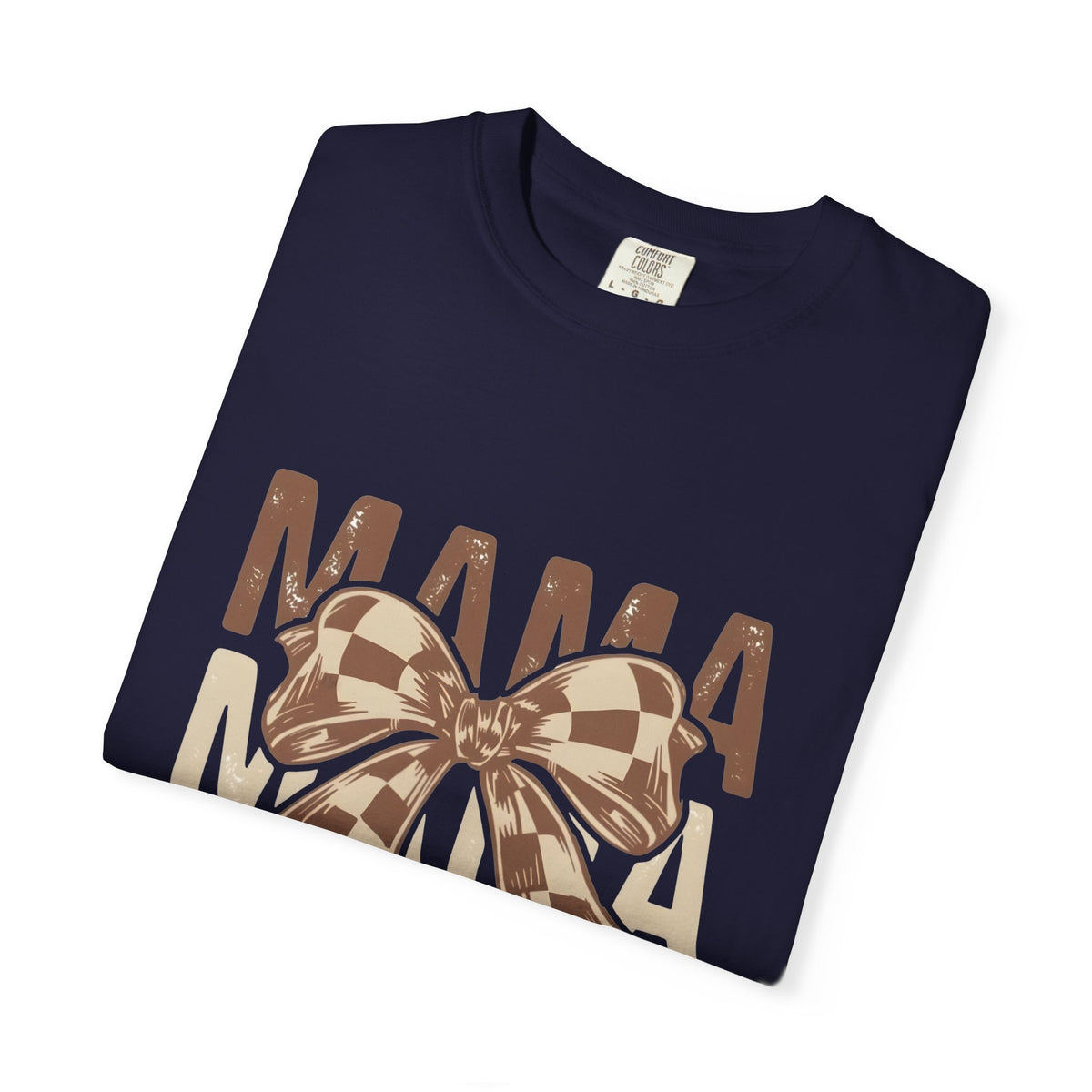 Mama Bow T-Shirt — Buffalo Check Ribbon Mom Shirt