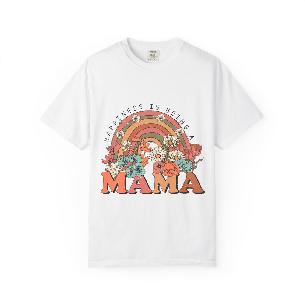 Mama Retro Rainbow Floral T-Shirt — "Happiness Is Being a Mama" Mother's Day Gift