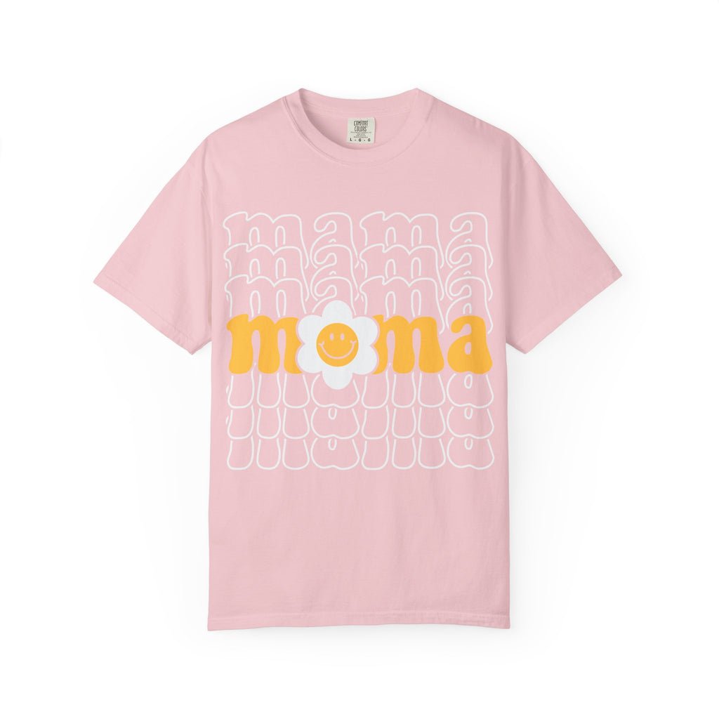 Mama Floral Retro T-Shirt — Sunny Yellow Vintage Mom Tee