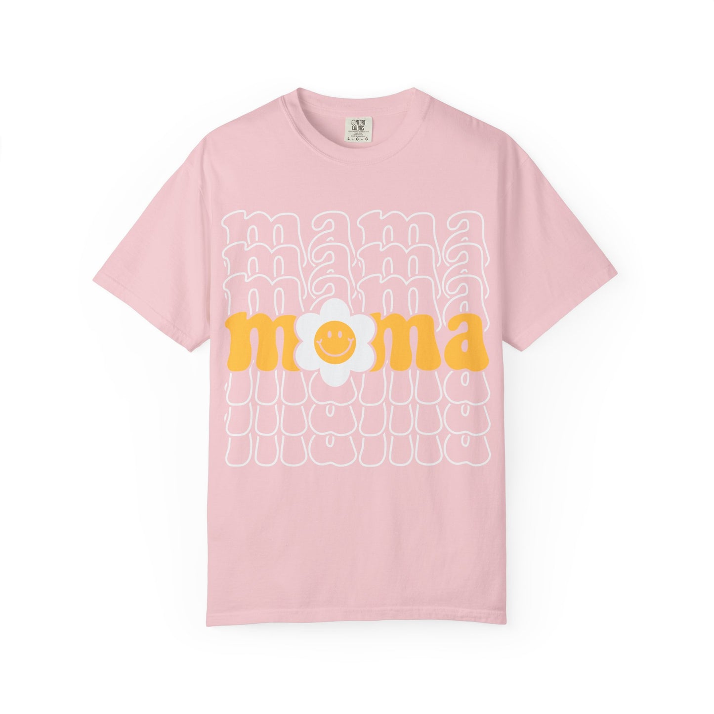 Mama Floral Retro T-Shirt — Sunny Yellow Vintage Mom Tee