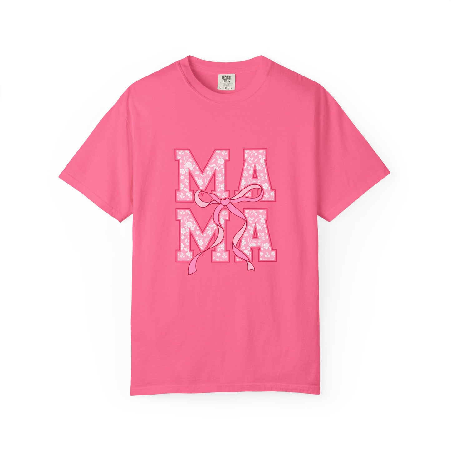 Mama Pink Floral Ribbon T-Shirt