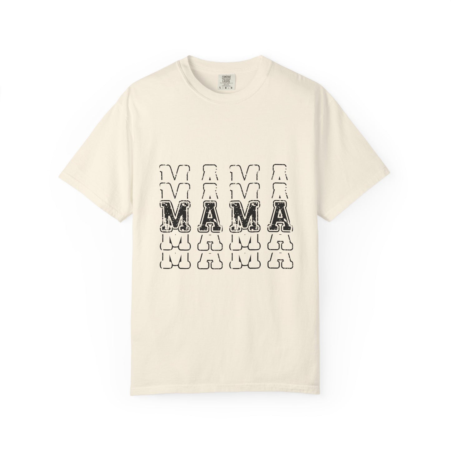Mama Repeat Graphic T-Shirt — Vintage Outline "MAMA" Mom Tee
