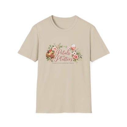 Petals & Platters Floral Wine T-Shirt — Garden Brunch Shirt for Entertaining