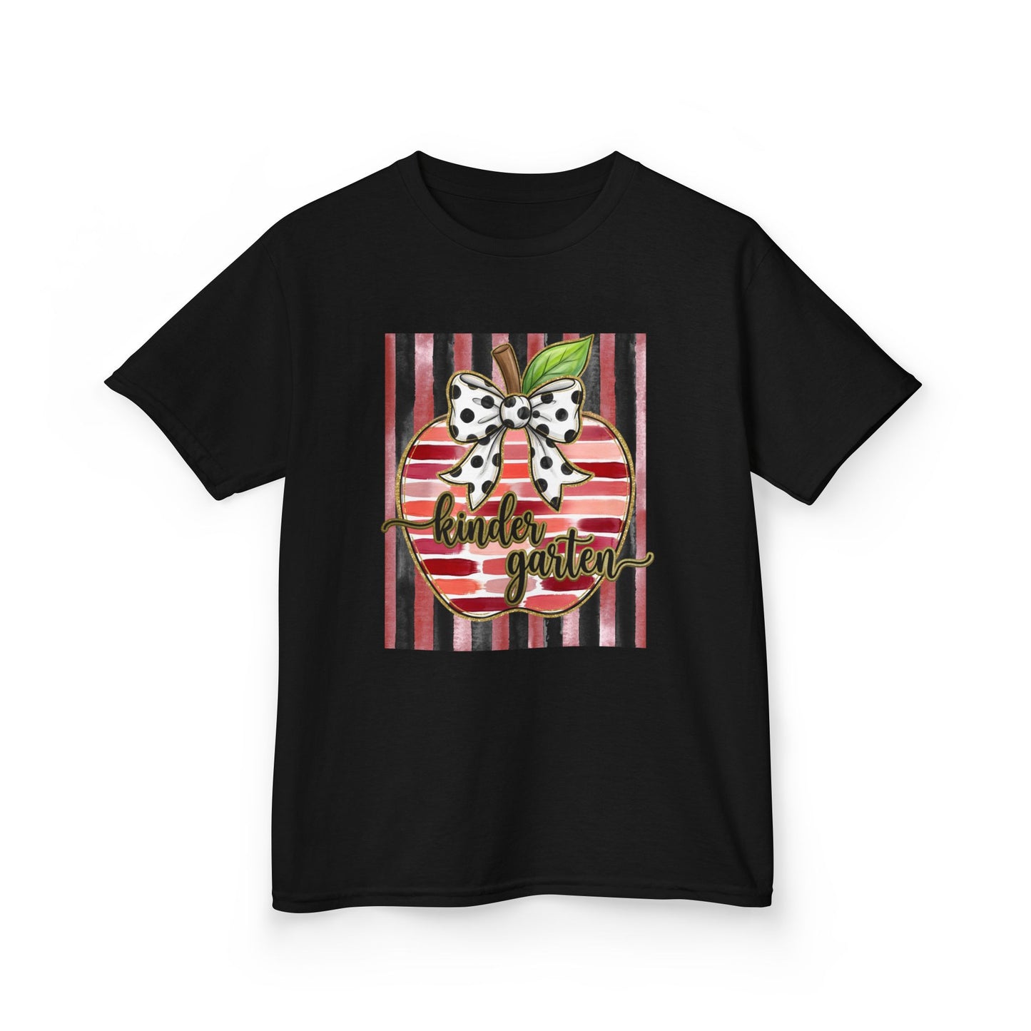 Kids Tee — "Kinder Garten" Apple Design (Back-to-School, Teacher Appreciation)