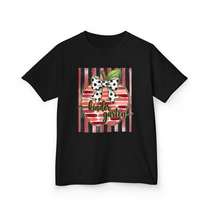 Kids Tee — "Kinder Garten" Apple Design (Back-to-School, Teacher Appreciation)