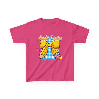 Girls Back-to-School Bow Kids Tee – Personalized Name School Pencil Design