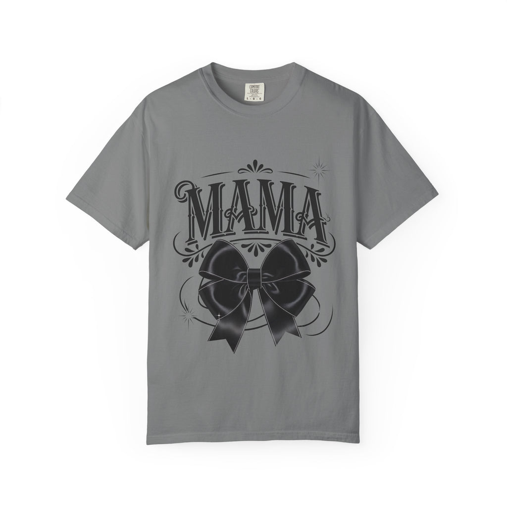 Mama Bow T-Shirt — Vintage Script Graphic Tee for Moms