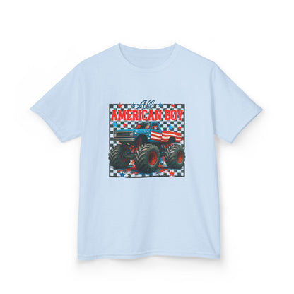 Kids Monster Truck Tee — American Boy Flag Design