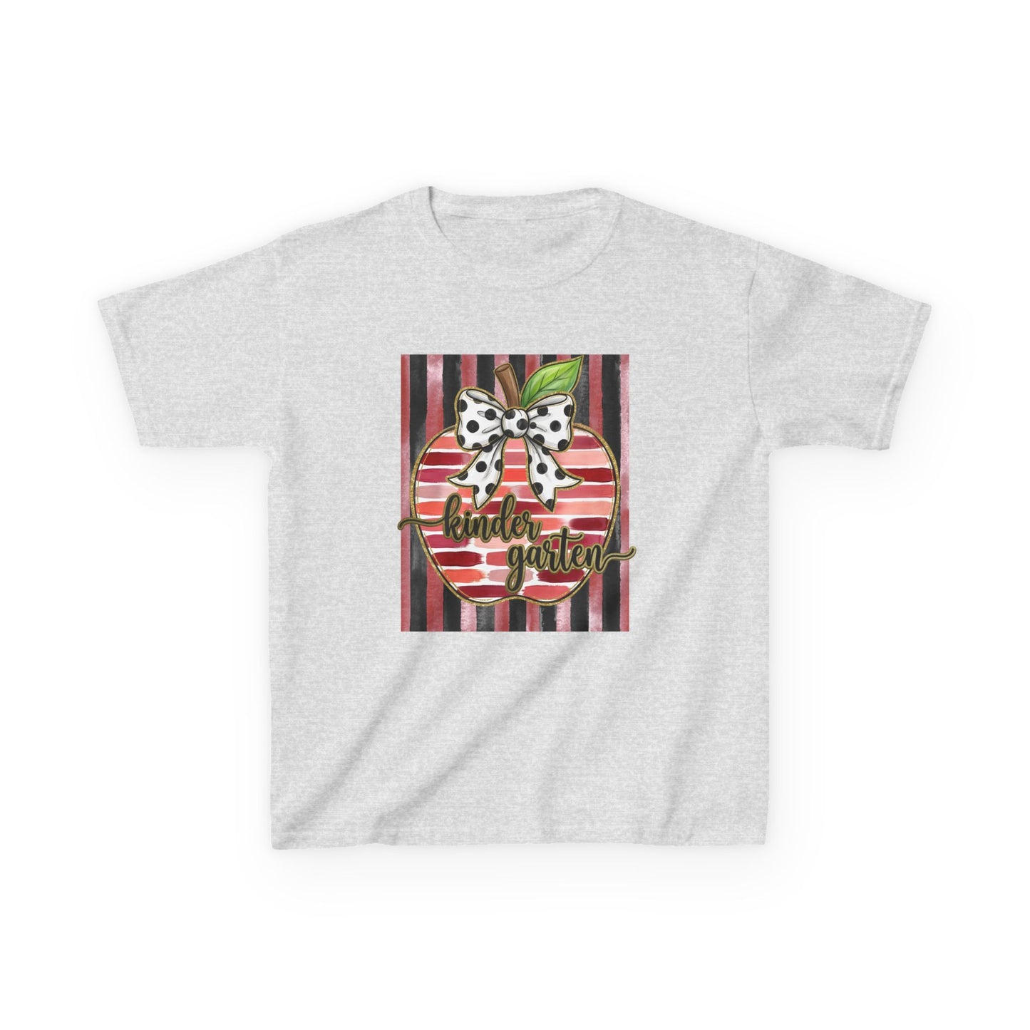 Kids Tee — "Kinder Garten" Apple Design (Back-to-School, Teacher Appreciation)