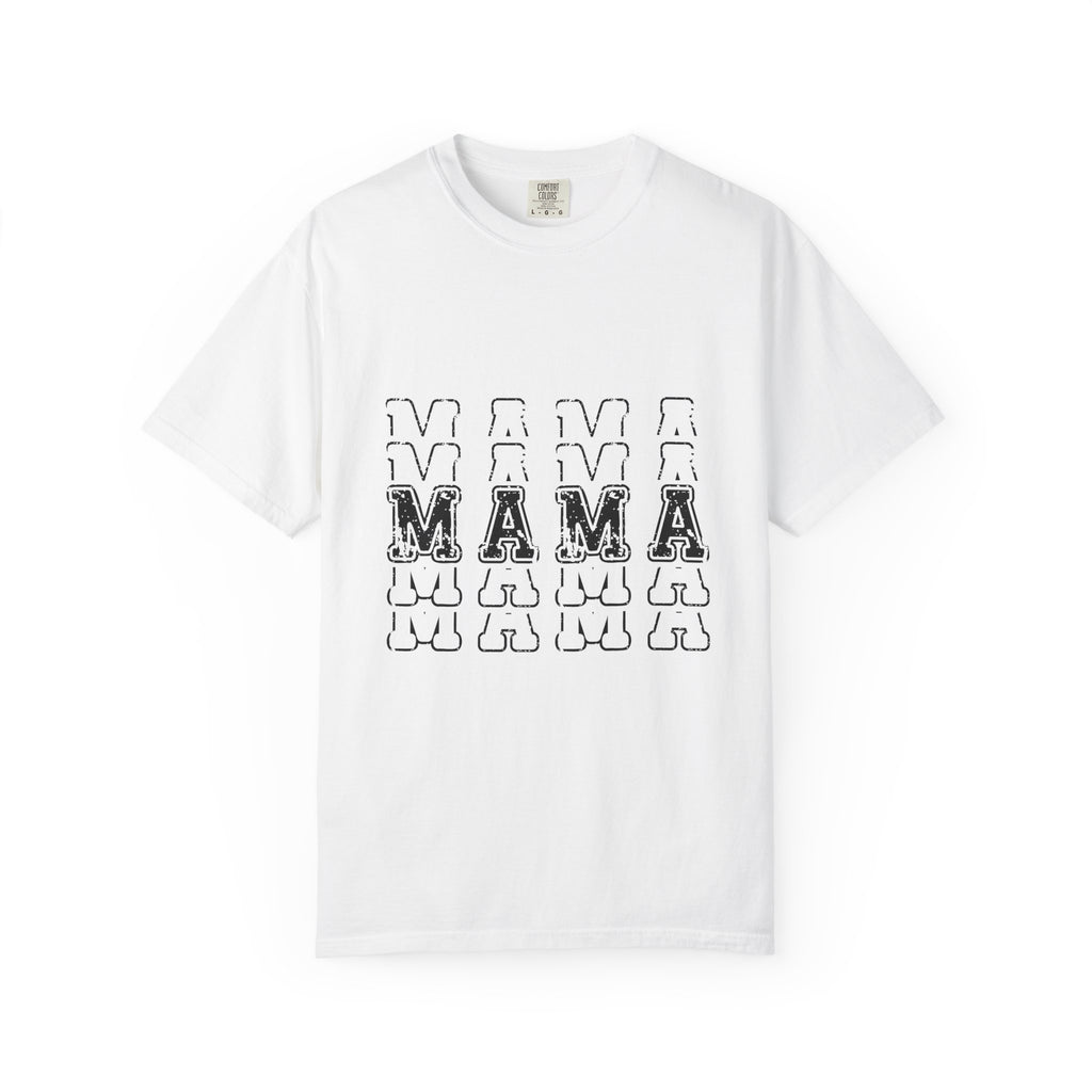 Mama Repeat Graphic T-Shirt — Vintage Outline "MAMA" Mom Tee